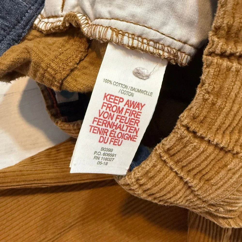 Mini Boden tan brown corduroy pull‎ on pants 7 years